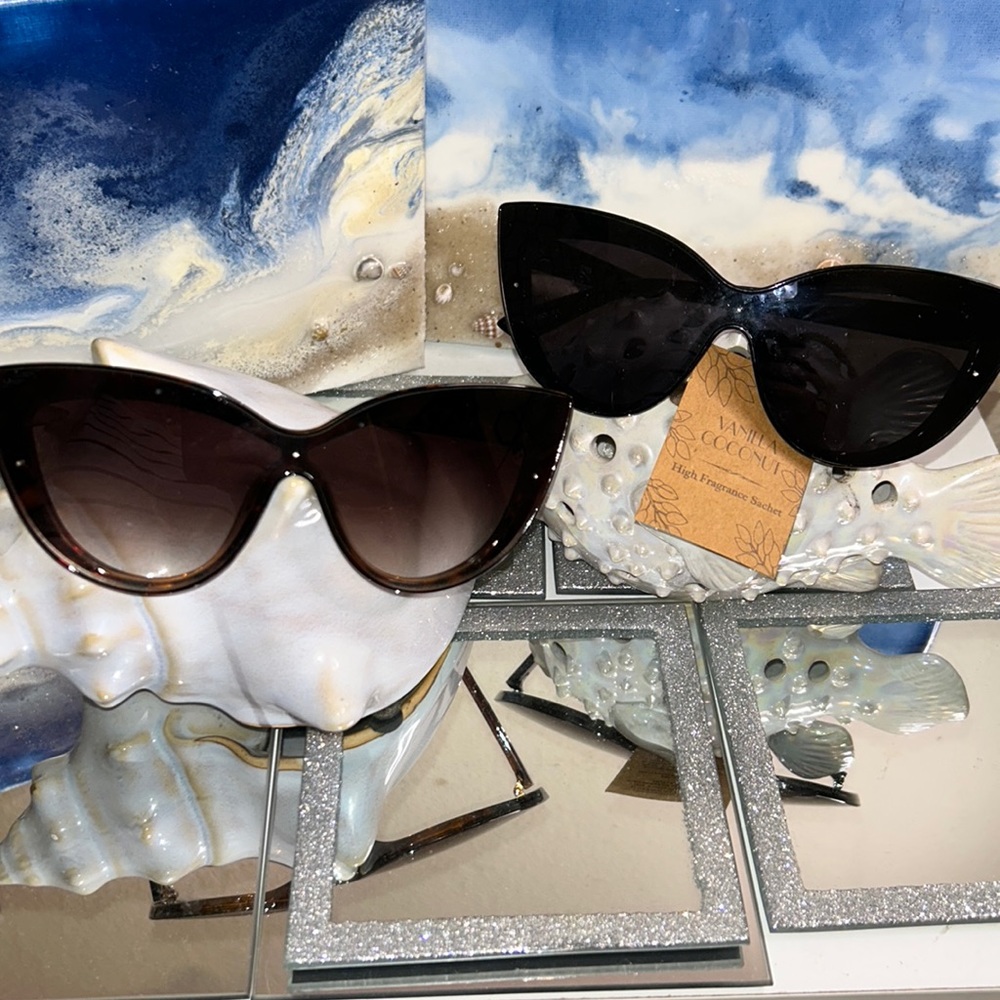 Bundle  sunglasses for woman cat eye black & brown